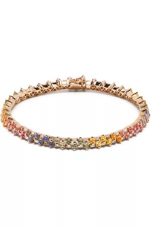 Suzanne Kalan 18kt yellow Princess Stack mini sapphire tennis bracelet