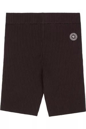 Sporty & Rich Logo-patch ribbed biker shorts