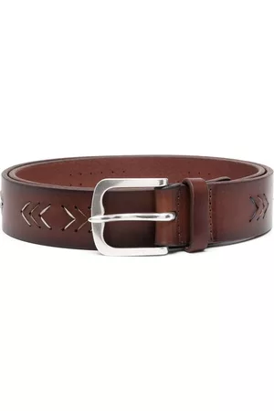 Orciani Men Belts - Embroidered leather belt