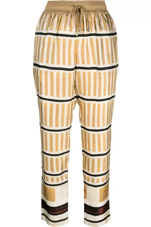 LORENA ANTONIAZZI Stripe-print cropped trousers