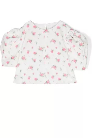 PHILOSOPHY DI LORENZO SERAFINI Girls Blouses - Floral print puff-sleeve blouse