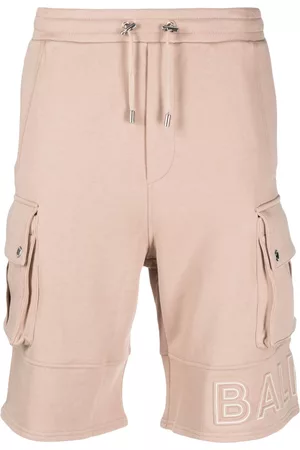 Balmain Embossed-logo cotton bermuda shorts