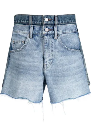 JNBY Raw-cut asymmetric denim shorts