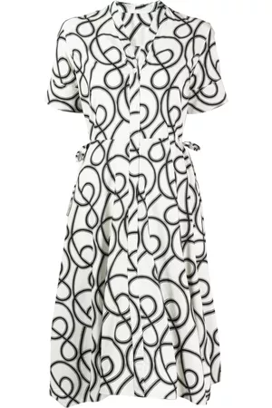 JNBY Abstract-print pleated midi dress