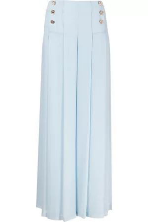 Edward Achour Paris Button-detailed wide leg trousers