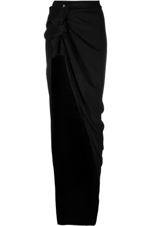 Rick Owens Ruffle-trim draped maxi skirt