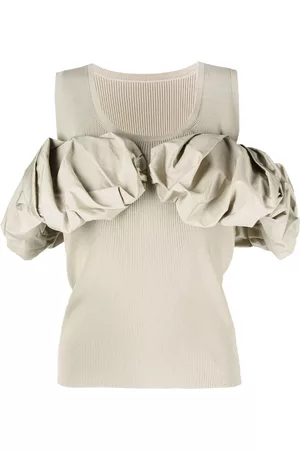 JNBY Ruffled-detailed knitted vest top