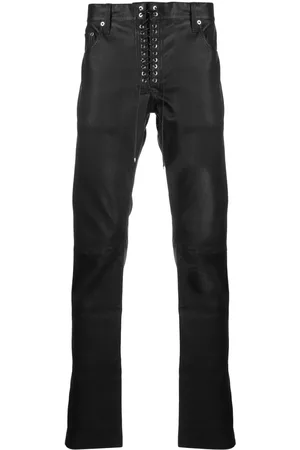 Ludovic De Saint Sernin Lace-up slim-cut leather trousers