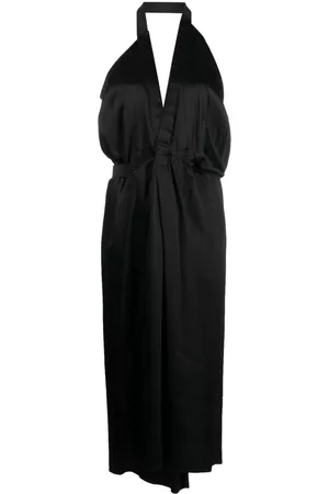 Maison Margiela Satin halterneck midi dress