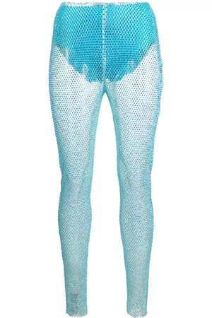 GIUSEPPE DI MORABITO Metallic fishnet leggings