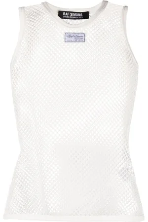 RAF SIMONS Fishnet-knit round-neck top