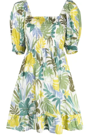 Liu Jo Shirred printed cotton minidress