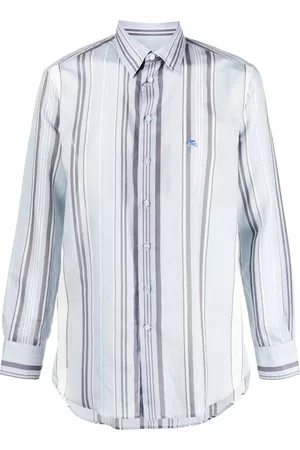 Etro Men Shirts - Logo-embroidered striped shirt