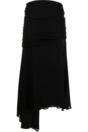 The Andamane Asymmetric draped midi skirt
