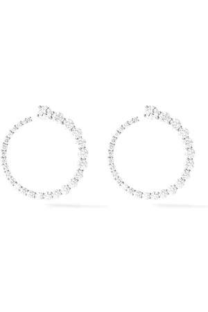 Melissa Kaye 18kt white gold and diamond Aria hoop earrings