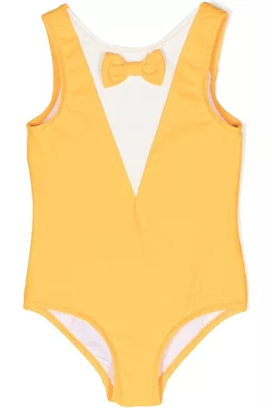 Mini Rodini Contrasting bow-detail swimsuit