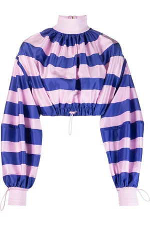 ZIMMERMANN Horizontal-stripe print drawstring blouse