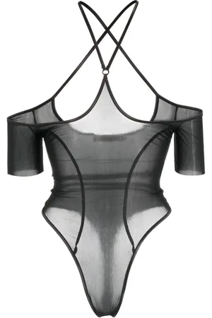 KNWLS Celest semi-sheer halterneck body