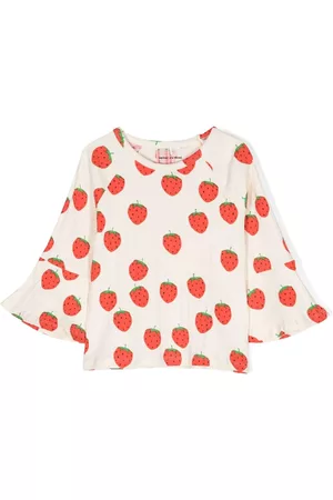Mini Rodini Girls Blouses - Strawberry-print long-sleeve blouse