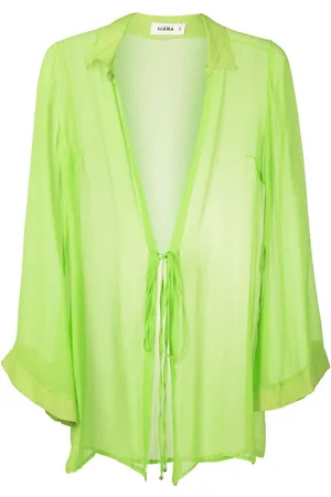 AMIR SLAMA Tie-front silk beach cover-up
