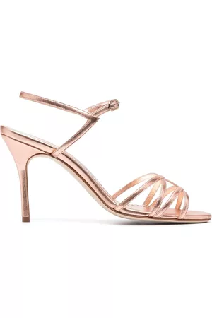 Manolo Blahnik 100mm metallic-effect leather sandals