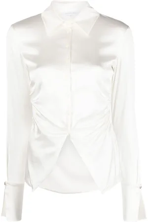 Patrizia Pepe Satin-finish long-sleeved shirt