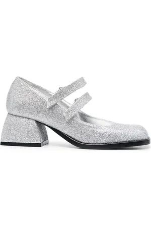 NODALETO Glitter-detail leather sandals