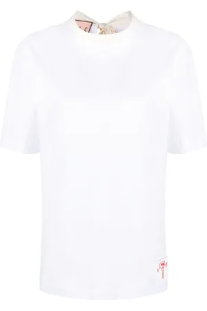 Plan C Bow-embellished cotton T-shirt