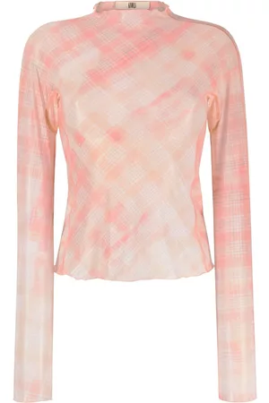 KNWLS Halcyon check-print mock neck top