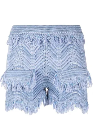 GENNY Knitted frayed shorts