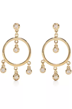 JACQUIE AICHE 14kt yellow Sophie Shaker diamond hoop drop earring