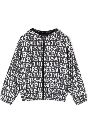 VERSACE Logo-print hooded jacket