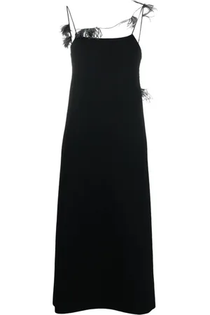Jil Sander Feather-trim slip dress