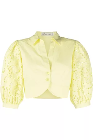 Self-Portrait Broderie cropped top