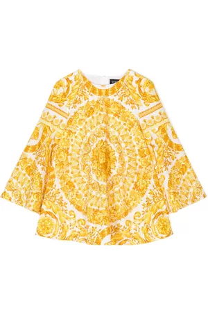 VERSACE Girls Blouses - Baroque-print cotton blouse