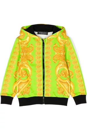 VERSACE Baroque-print hooded jacket