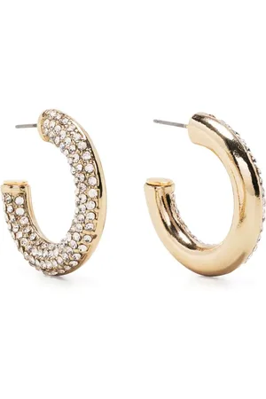 Kenneth Jay Lane Crystal-embellished hoop earrings