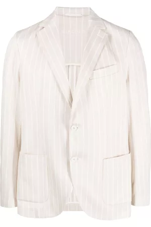 Circolo Men Blazers - Stripe-print single-breasted blazer