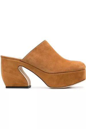 Sergio Rossi Heeled leather suede mules