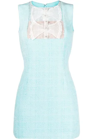 Self-Portrait Crystal-embellished bouclé minidress