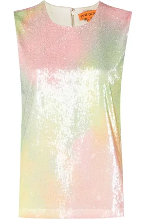 STINE GOYA Ombré-effect sequin-embellished top