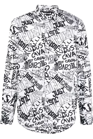 Roberto Cavalli Men Shirts - Logo-print cotton shirt