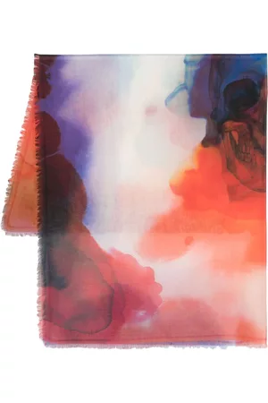 Alexander McQueen Watercolour-print cashmere-silk scarf