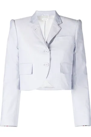 Thom Browne Padded-shoulders cropped blazer