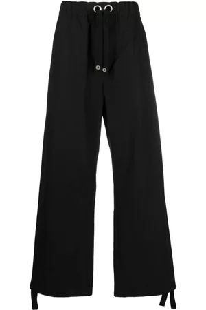 VERSACE Logo-embroidery straight trousers