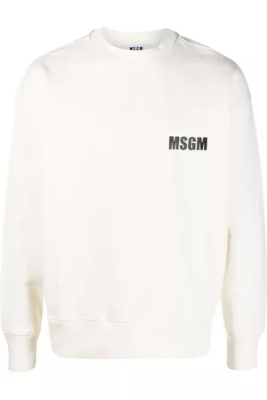Msgm Men Sweatshirts - Logo-print crew-neck sweatshirt
