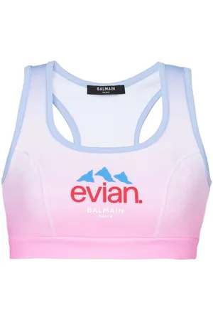 Balmain X Evian logo-print sports bra