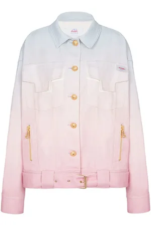 Balmain X Evian gradient-effect denim jacket