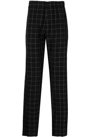 UNDERCOVER Check-pattern silk-blend trousers