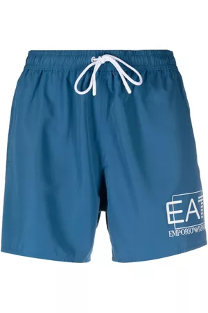 EA7 Men Swim Shorts - Logo-print drawstring swim shorts